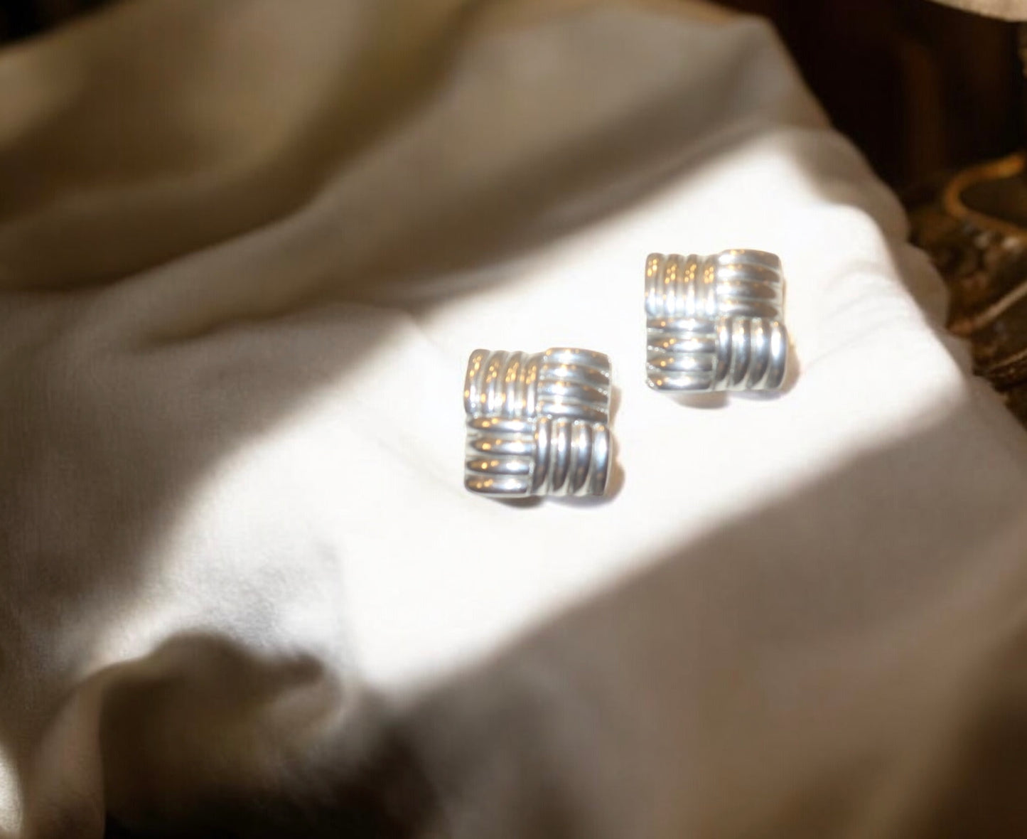 Square Textured Earrings